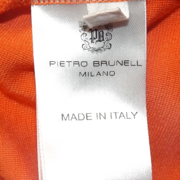 PIETRO BRUNELLI Dress, XS Maternity, Orange, Fabric Flower/Short sleeve, Zipper - Picture 14 of 15